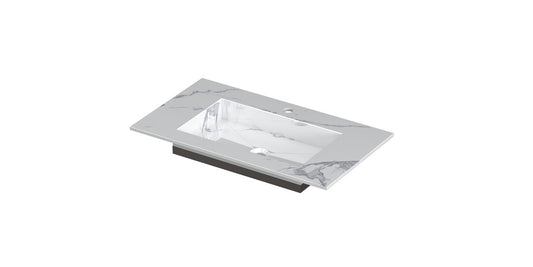 Ink Post Wastafel - Keramische slab - Statuario glans - 80x45x1 cm