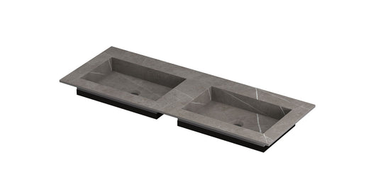 Ink Post Wastafel - Dubbel - Armani Grey Mat - 120x45x1 cm