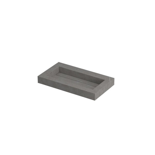 Ink Pitch wastafel keramische slab - zonder kraangaten - Armani grey