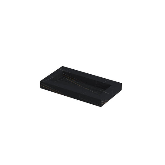 Ink Pitch Wastafel Keramische Slab - Lauren Black Mat 80x45x9 cm