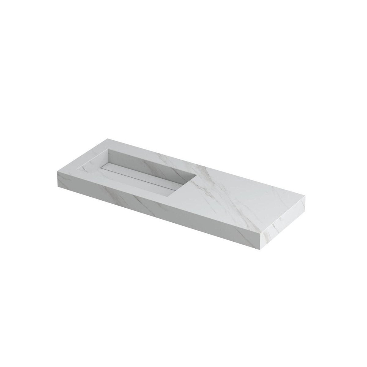 Ink Pitch Wastafel Keramische Slab Links - Calacatta Mat 120x45x9 cm