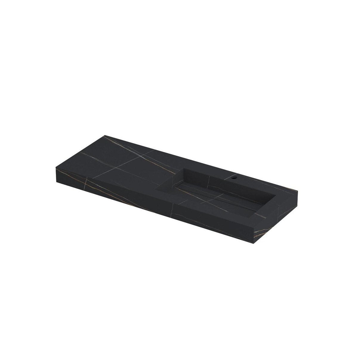 Ink Pitch Wastafel Keramische Slab Rechts - Lauren Black Mat 120x45x9 cm