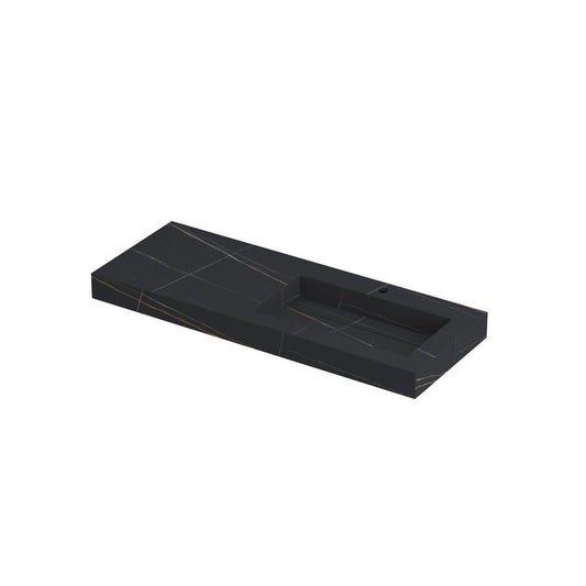 Ink Pitch Wastafel Keramische Slab Rechts - Lauren Black Mat 120x45x9 cm