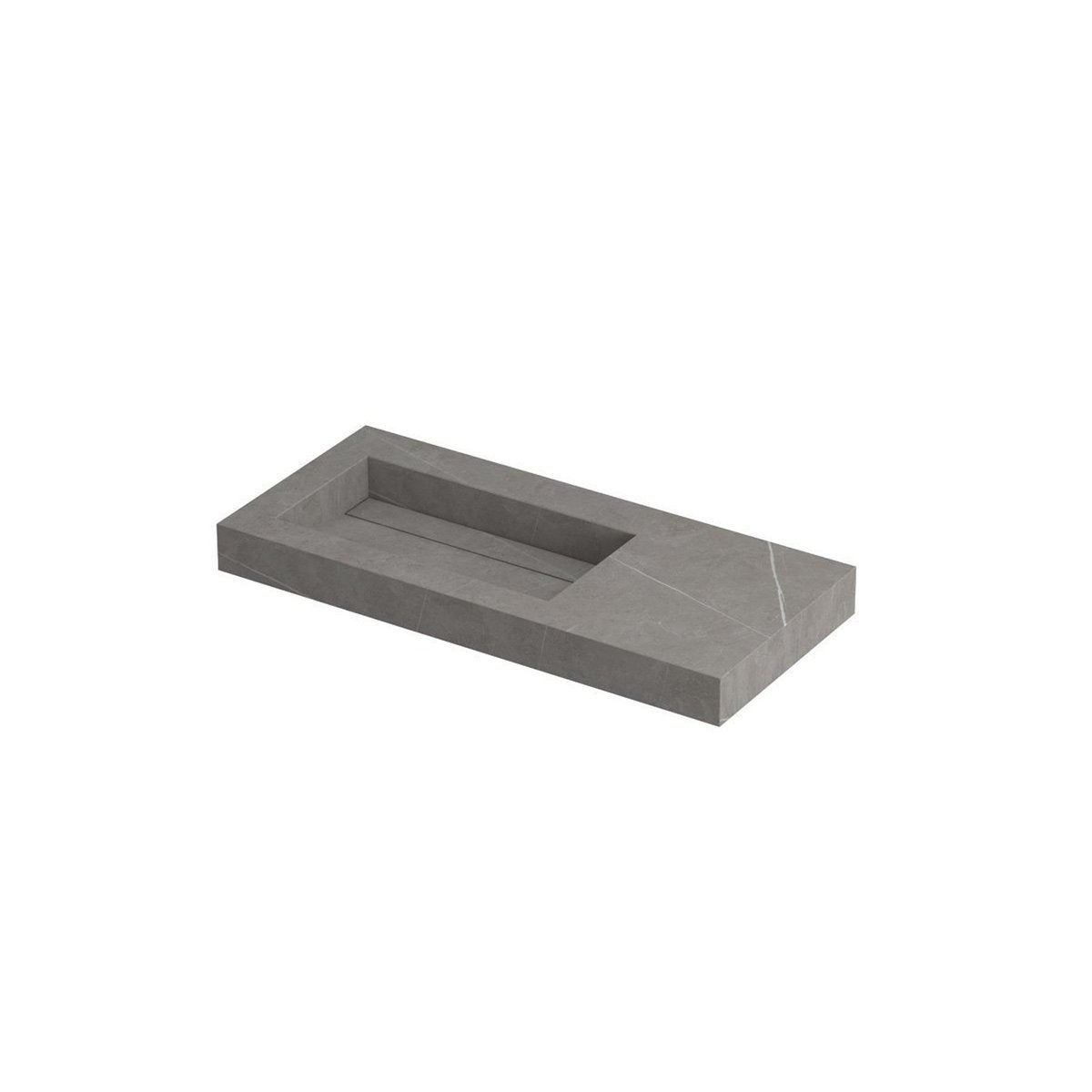 Ink Pitch Wastafel Keramische Slab Links - Armani Grey Mat 100x45x9 cm