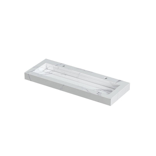 Ink Pitch Wastafel Keramische Slab 120x45x9 cm - Statuario Glans
